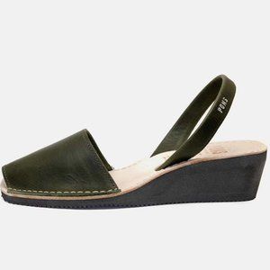 Pons Avarcas Wedge Sandals Forest Green size 8